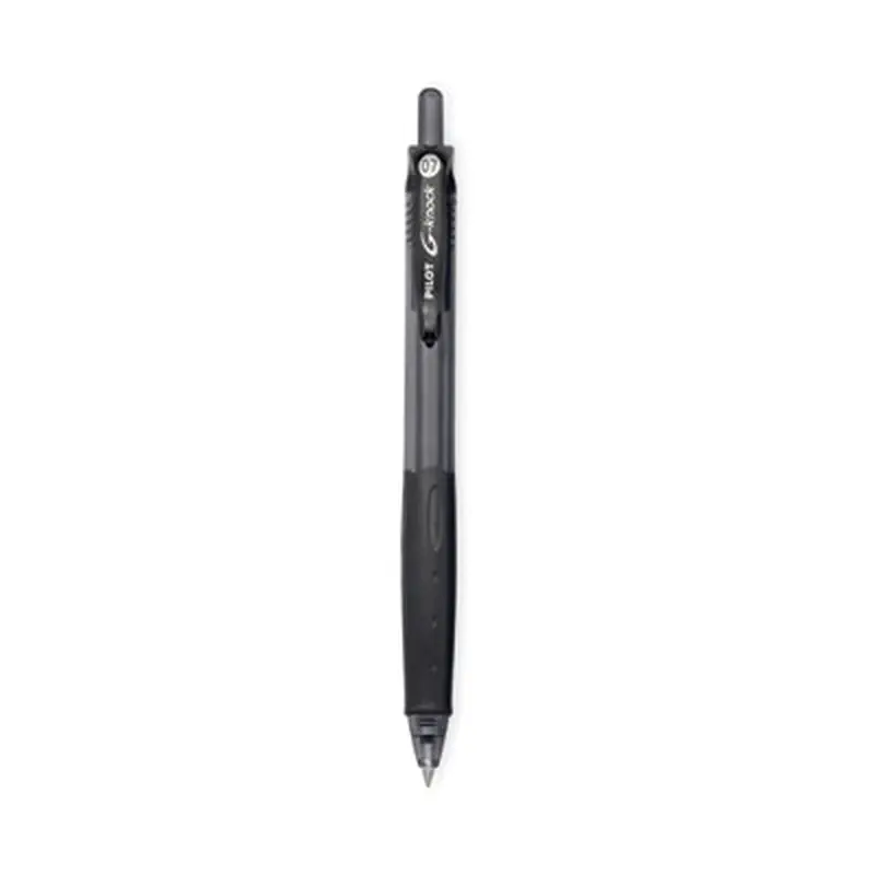 G-Knock BeGreen Gel Pen, Retractable, Fine 0.7 mm, Black Ink, Smoke/Black Barrel, Dozen - Pens | Pilot