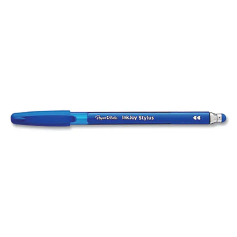 InkJoy 100 Ballpoint Pen/Stylus, Stick, Medium 1 mm, Blue Ink, Blue Barrel, 12/Pack - Pens | Paper Mate
