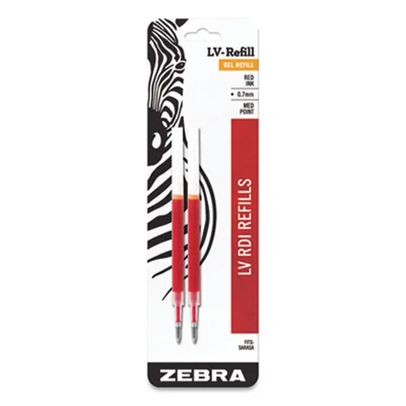 JF Refill for Jimnie, Sarasa, ecoSarasa, Orbitz, Z-Grip and GR8 Gel Roller Ball Pens, Medium Conical Tip, Red Ink, 2/Pack - Pen & Marker Refills | Zebra