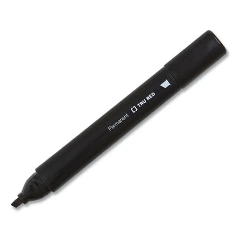 Permanent Marker, Tank-Style, Medium Chisel Tip, Black, 36/Pack - Markers | TRU RED
