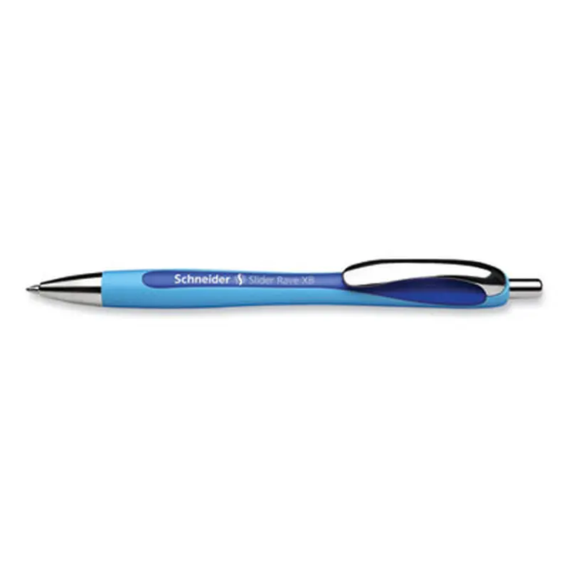 Slider Rave XB Ballpoint Pen, Retractable, Extra-Bold 1.4 mm, Blue Ink, Blue/Light Blue Barrel - Pens | Schneider
