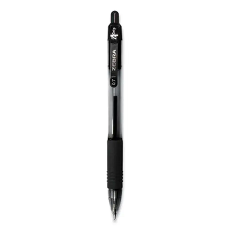 Z-Grip Ballpoint Pen, Retractable, Medium 0.7 mm, Black Ink, Clear/Black Barrel, 30/Pack - Pens | Zebra