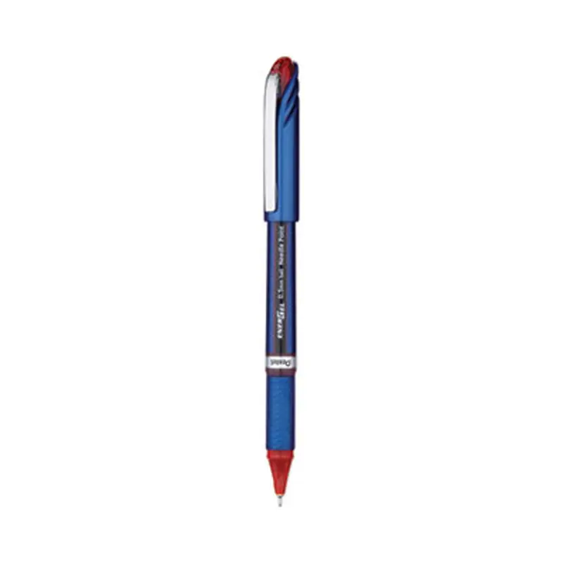 EnerGel NV Gel Pen, Stick, Fine 0.5 mm, Red Ink, Blue/Red Barrel, Dozen - Pens | Pentel