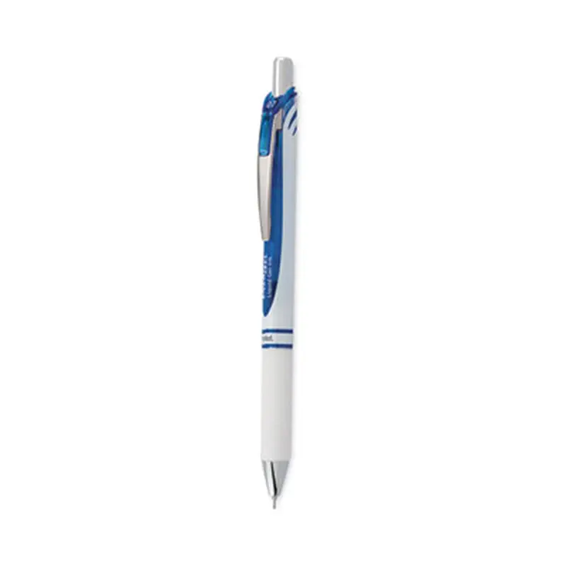 EnerGel Pearl Gel Pen, Retractable, Medium 0.7 mm, Blue Ink, White/Blue Barrel, Dozen - Pens | Pentel