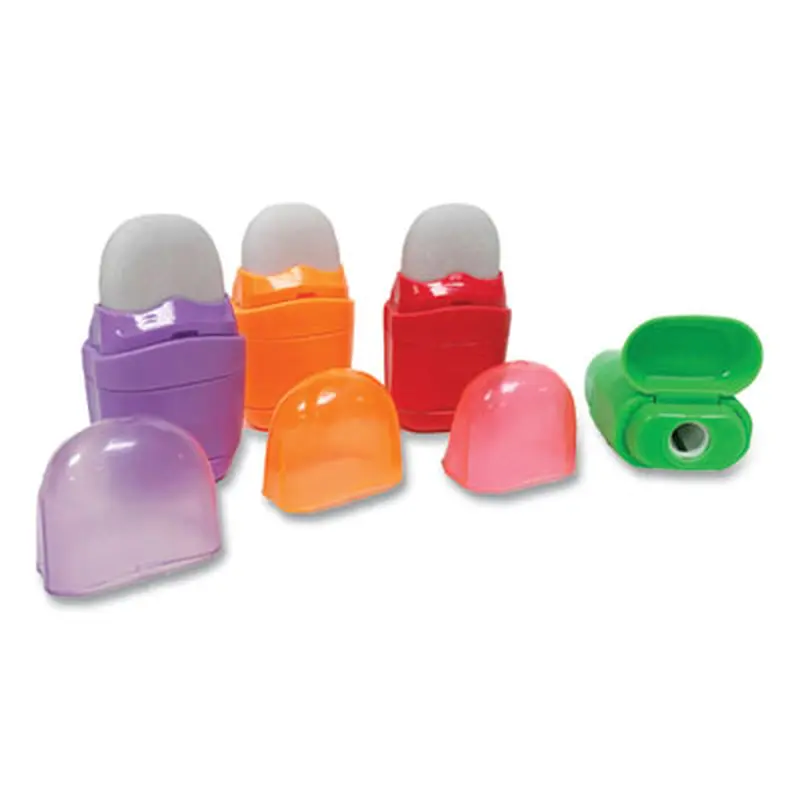 One-Hole Pencil Sharpener/Eraser Combo, 1" x 0.75", Randomly Assorted Colors - Pencil & Crayon Sharpeners | Charles Leonard