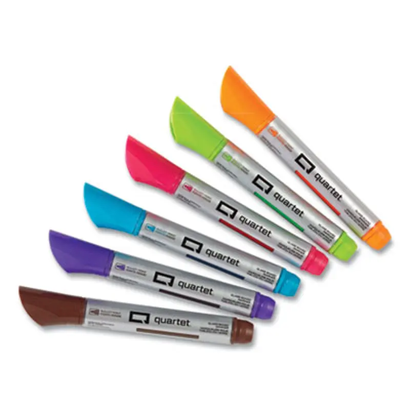 Premium Glass Board Dry Erase Marker, Medium Bullet Tip, Assorted Colors, 6/Pack - Board Markers | Quartet