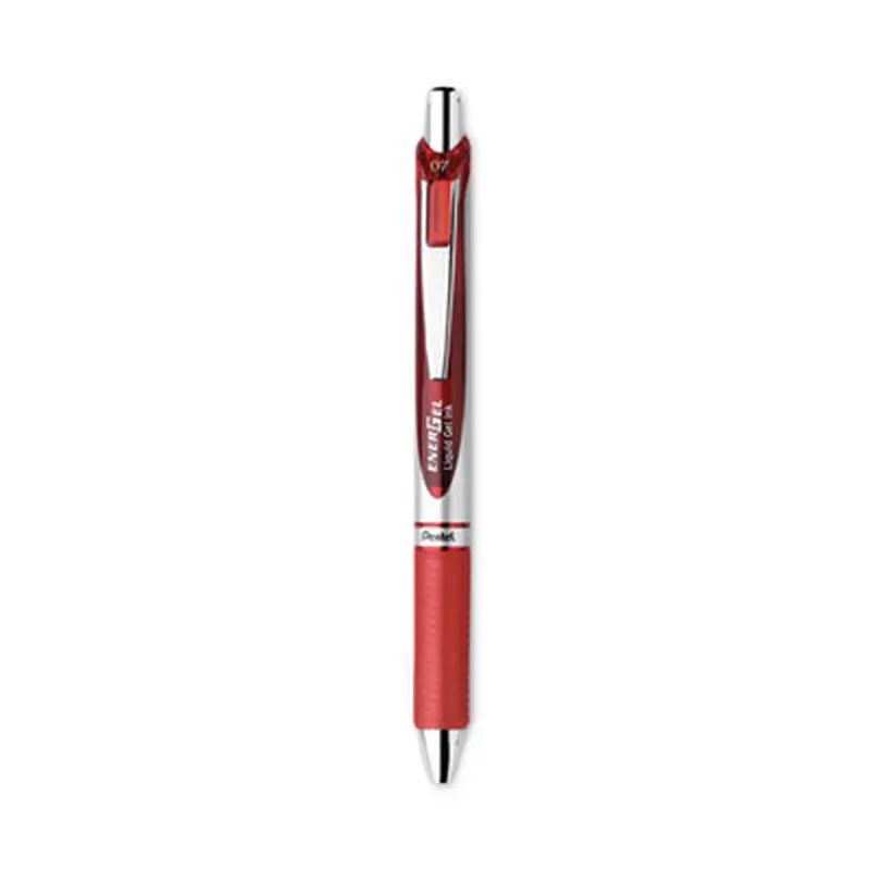 EnerGel RTX Gel Pen, Retractable, Medium 0.7 mm, Red Ink, Red/Gray Barrel, 3/Pack - Pens | Pentel
