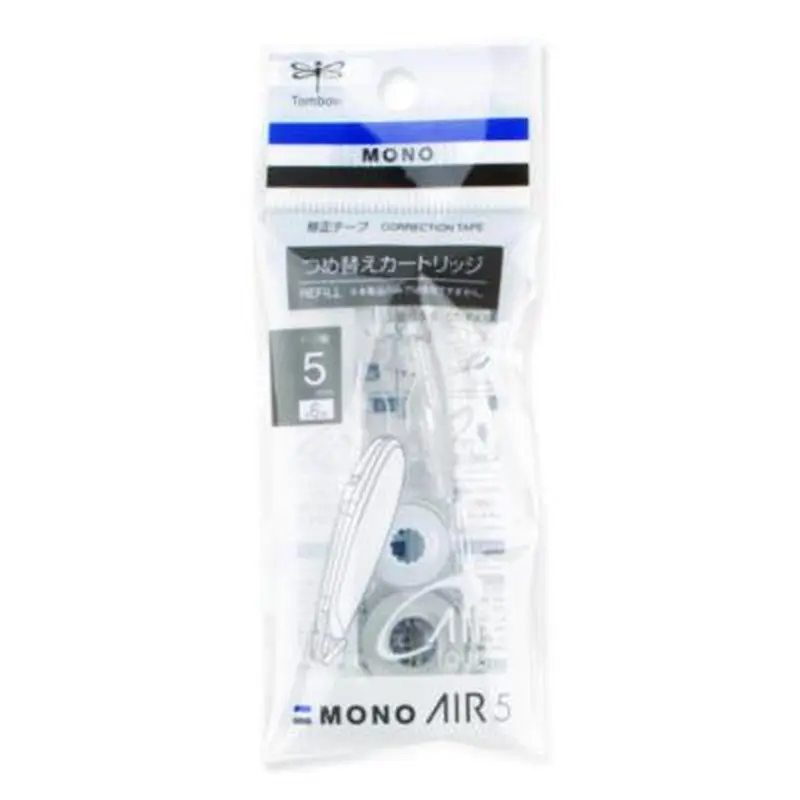 MONO Air Pen-Type Correction Tape, Refillable, 0.19" x 19.67 ft, White Tape, Clear Dispenser - Correction Tapes | Tombow