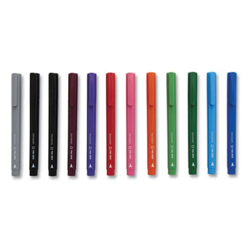 Permanent Marker, Pen-Style, Fine Bullet Tip, Assorted Colors, 12/Pack - Markers | TRU RED