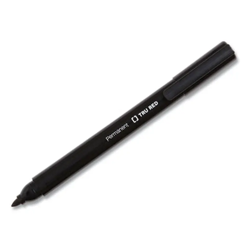 Permanent Marker, Pen-Style, Fine Bullet Tip, Black, 36/Pack - Markers | TRU RED