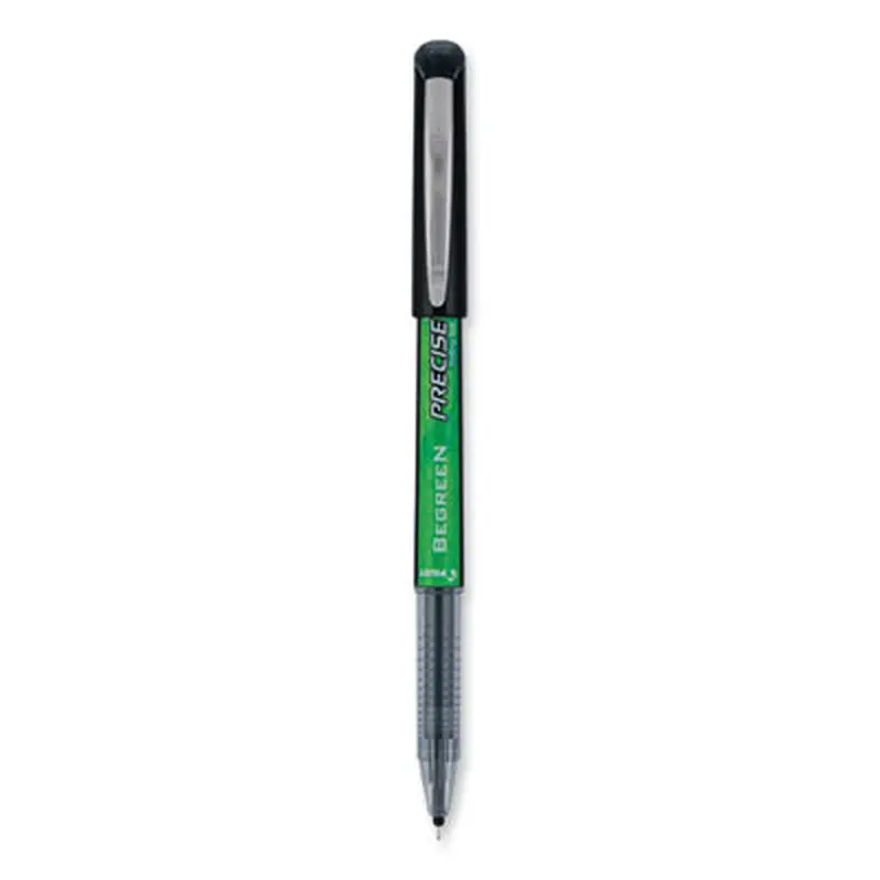 Precise V5 BeGreen Rollerball Pen, Stick, Extra-Fine 0.5 mm, Black Ink, Black Barrel, Dozen - Pens | Pilot