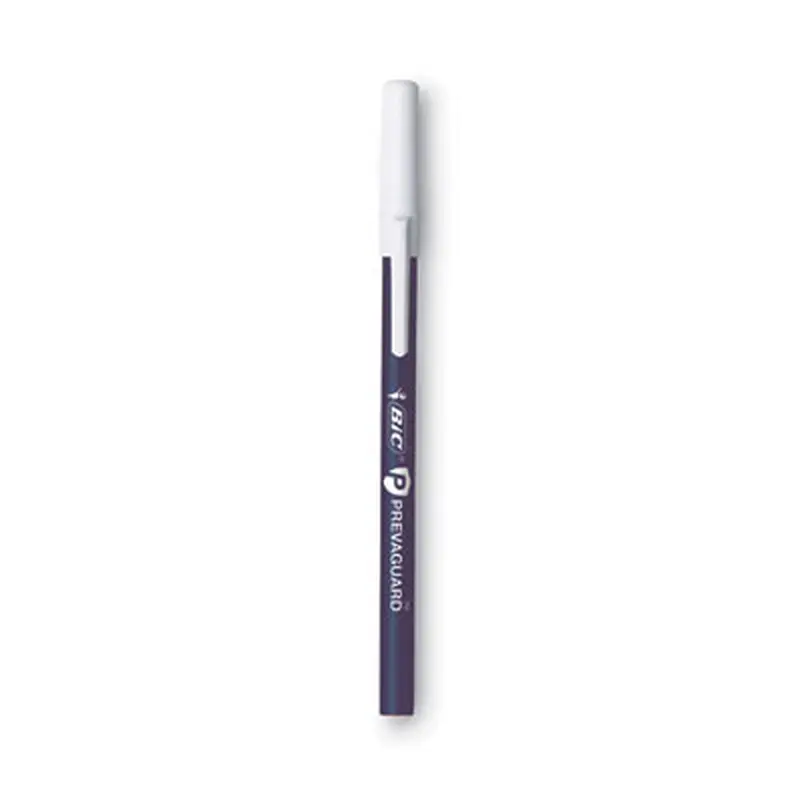 PrevaGuard Round Stic Ballpoint Pen, Stick, Medium 1 mm, Blue Ink, Blue Barrel, 8/Pack - Pens | BIC