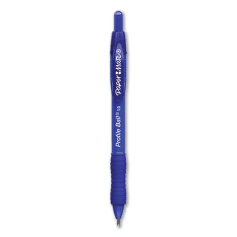 Profile Ballpoint Pen, Retractable, Medium 1 mm, Blue Ink, Translucent Blue Barrel, 4/Pack - Pens | Paper Mate
