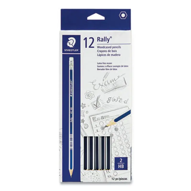 Woodcase Pencil, HB #2, Black Lead, Blue/White Barrel, 12/Pack - Pencils | Staedtler