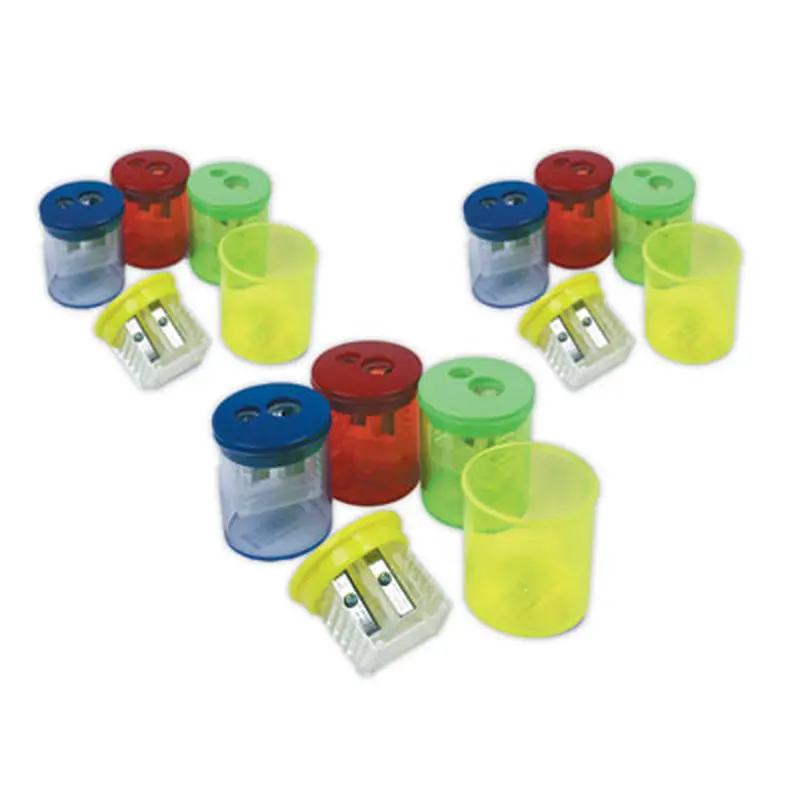 Eisen Pencil Sharpeners, Two-Hole, 1.5 x 1.75, Assorted Colors, 12/Pack - Pencil & Crayon Sharpeners | TPG Creations