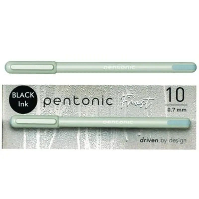 PENTONIC Gel Pen, Stick, Fine 0.7 mm, Black Ink, Pale Gray Barrel, 10/Pack - Pens | TOPS