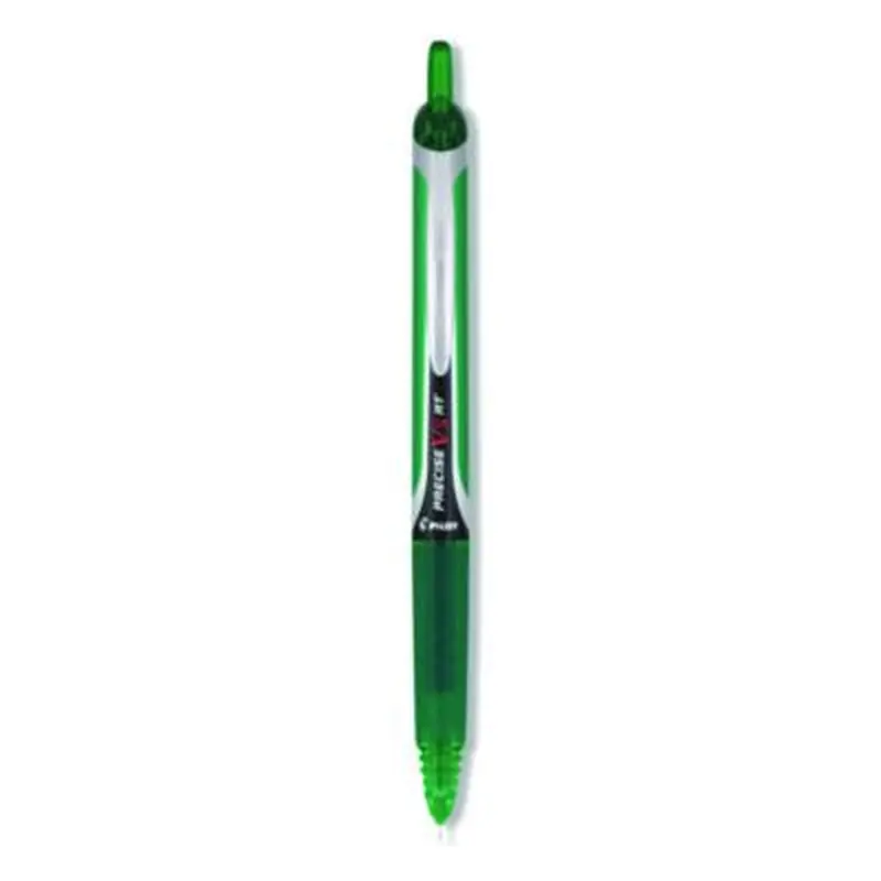 Precise V5RT Rollerball Pen, Retractable, Extra-Fine 0.5 mm, Green Ink, Green/Silver Barrel - Pens | Pilot