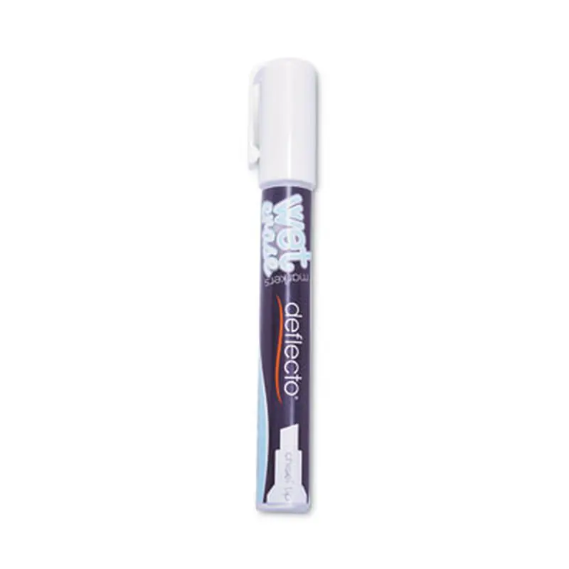 Wet Erase Markers, Medium Chisel Tip, White, 4/Pack - Markers | deflecto