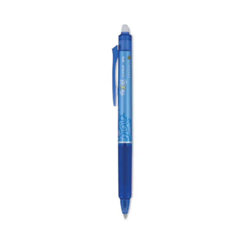 FriXion Clicker Erasable Gel Pen, Retractable, Extra-Fine 0.5 mm, Blue Ink, Blue Barrel, Dozen - Pens | Pilot
