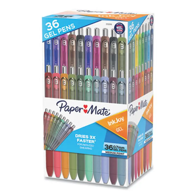 InkJoy Gel Pen, Retractable, Medium 0.7 mm, Assorted Ink and Barrel Colors, 36/Pack - Pens | Paper Mate