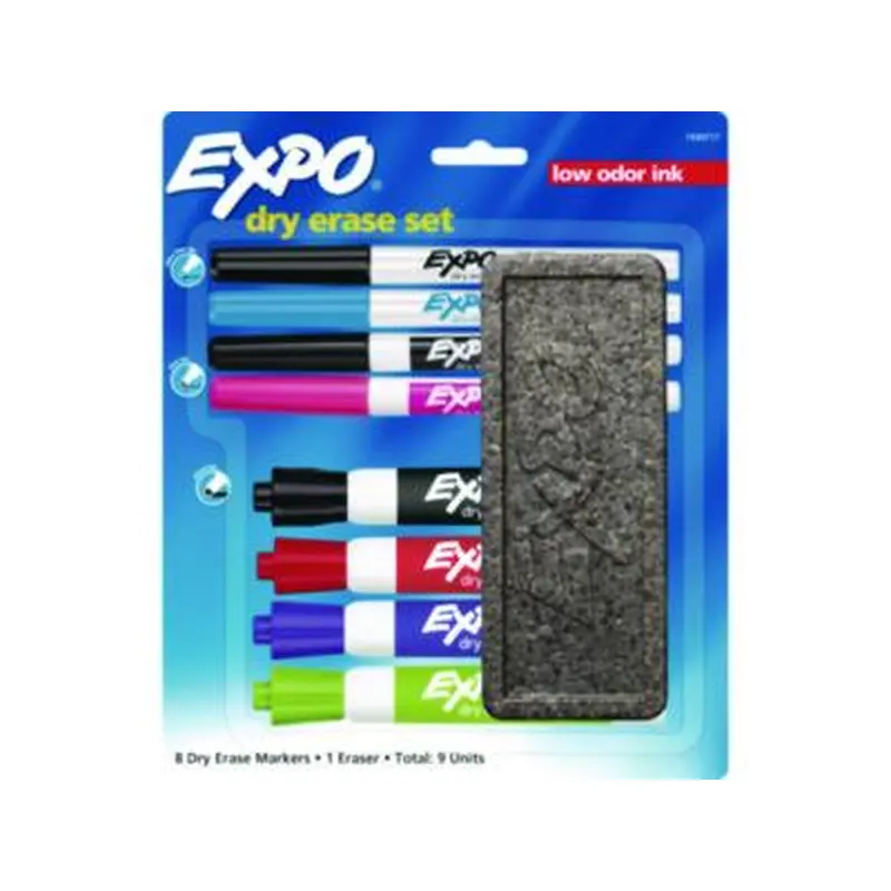 Low-Odor Dry Erase Marker Set, Assorted Tip Types, Assorted Colors - Board Markers | EXPO