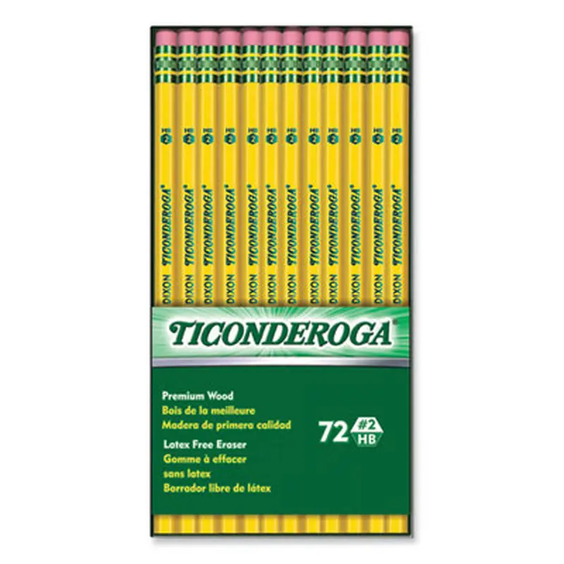 Pencils, HB (#2), Black Lead, Yellow Barrel, 72/Pack - Pencils | Ticonderoga