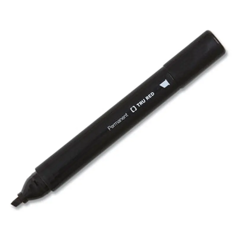 Permanent Marker, Pen-Style, Extra-Fine Needle Tip, Black, 5/Pack - Markers | TRU RED