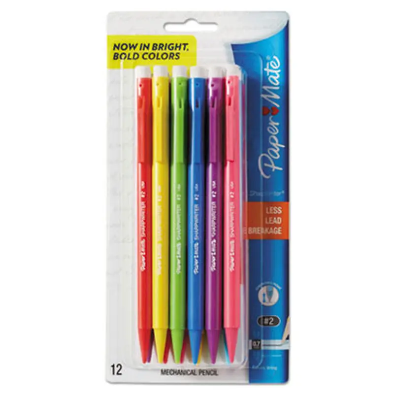 Sharpwriter Mechanical Pencil, 0.7 mm, F (#2.5), Black Lead, Assorted Barrel Colors, Dozen - Pencils | Paper Mate