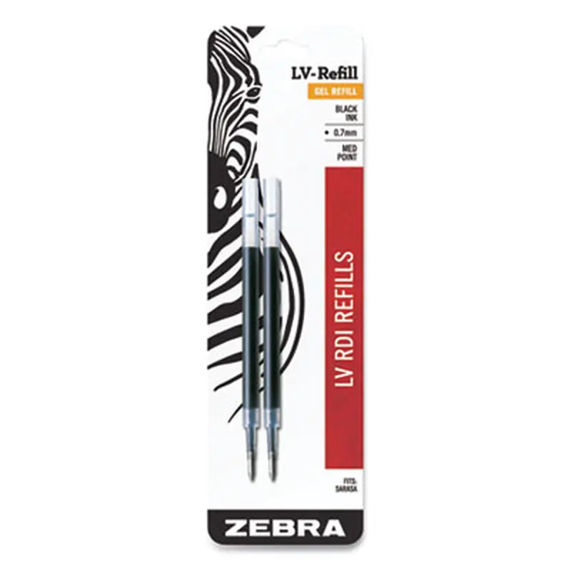 JF Refill for Jimnie, Sarasa, ecoSarasa, Orbitz, Z-Grip and GR8 Gel Roller Ball Pens, Medium Conical Tip, Black Ink, 2/Pack - Pen & Marker Refills | Zebra