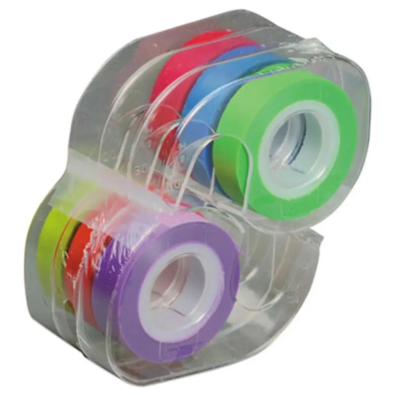 Removable and Reusable Highlighter Tape, 0.5" x 20 yd, Assorted Film Colors, 6/Pack - Highlighters | LEE