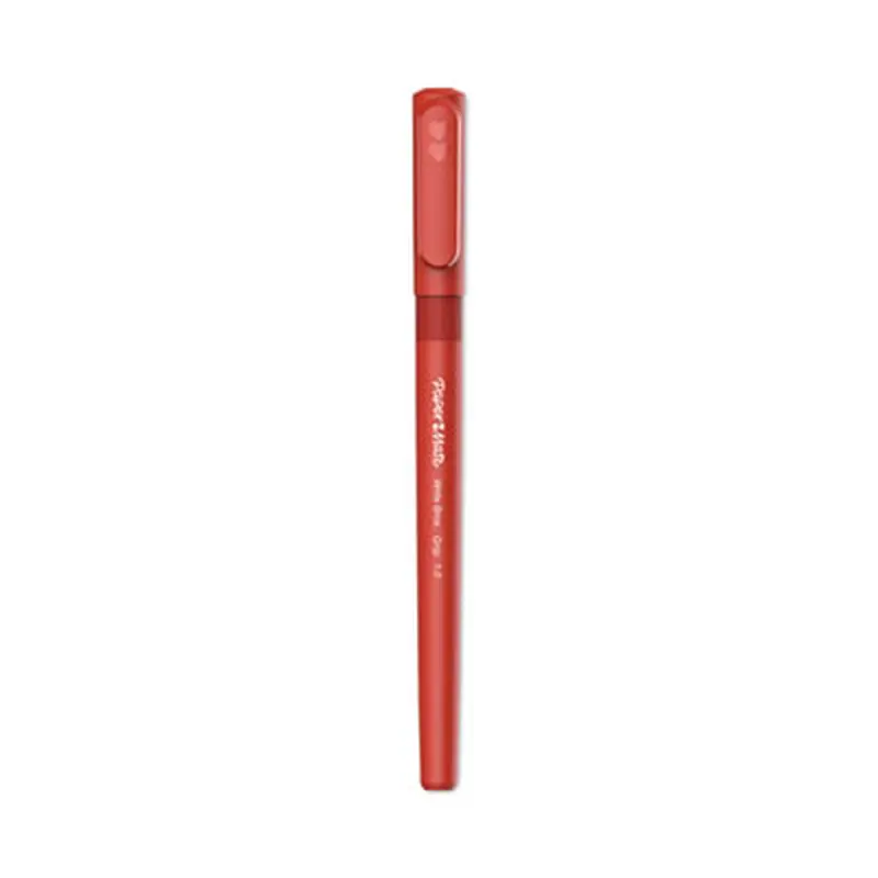 Write Bros. Grip Ballpoint Pen, Stick, Medium 1 mm, Red Ink, Red Barrel, Dozen - Pens | Paper Mate