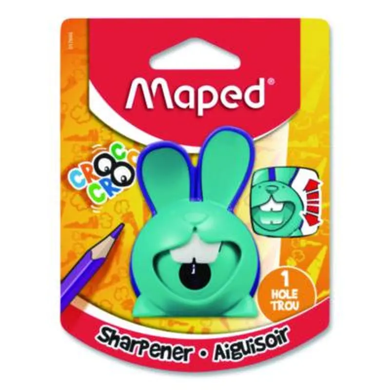 Croc Croc Chomp Rabbit 1-Hole Canister Pencil Sharpener, 3.74 x 1.8 x 4.92, Randomly Assorted Colors - Pencil & Crayon Sharpeners | Maped Helix