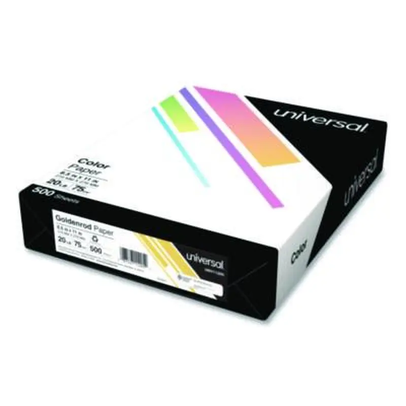 Deluxe Colored Paper, 20 lb Bond Weight, 8.5 x 11, Goldenrod, 500/Ream - Copy Paper | Universal