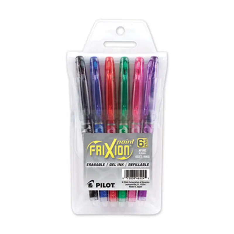 FriXion Ball Erasable Gel Pen, Stick, Extra-Fine 0.5 mm, Assorted Ink and Barrel Colors, 6/Pack - Pens | Pilot