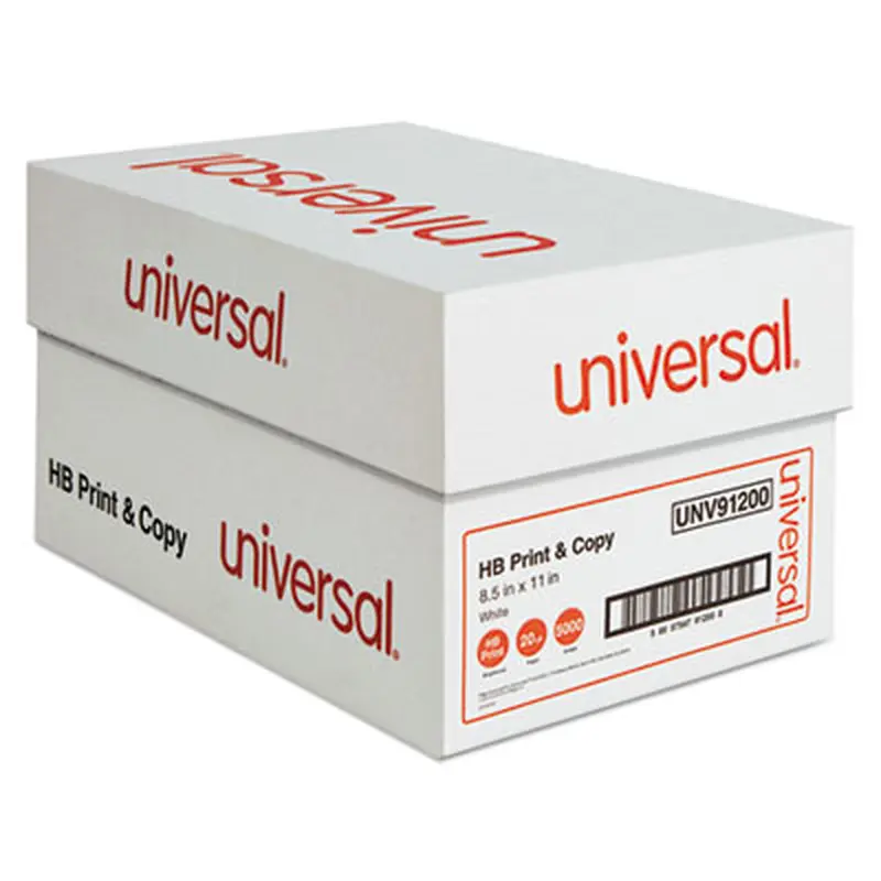 High-Bright Multipurpose Paper, 20 lb Bond Weight, 8.5 x 11, White, 500 Sheets/Ream, 10 Reams/Carton - Copy Paper | Universal