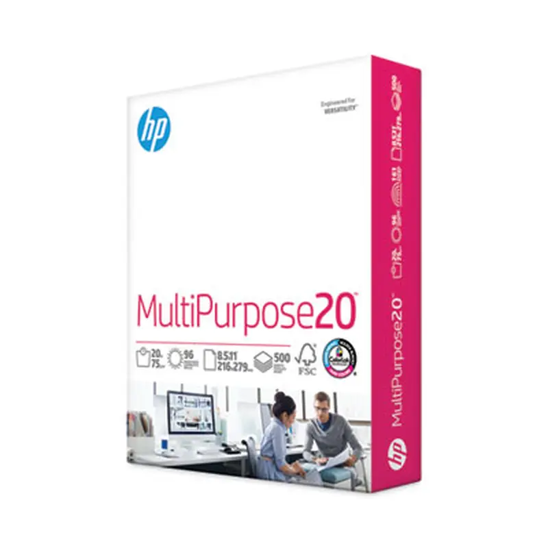 MultiPurpose20 Paper, 96 Bright, 20 lb Bond Weight, 8.5 x 11, White, 500/Ream - Copy Paper | HP Papers