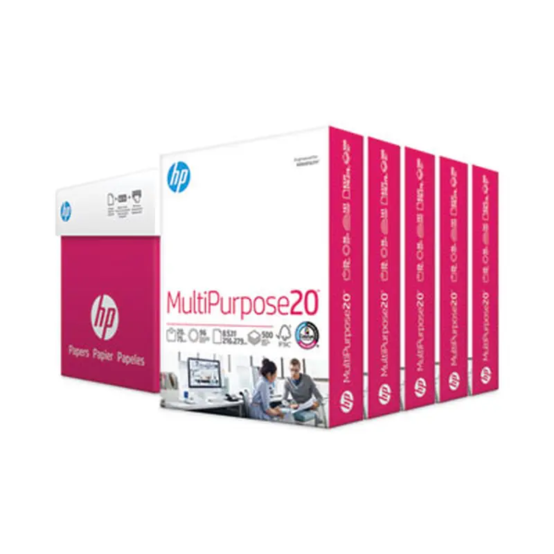 MultiPurpose20 Paper, 96 Bright, 20 lb Bond Weight, 8.5 x 11, White, 500 Sheets/Ream, 5 Reams/Carton - Copy Paper | HP Papers