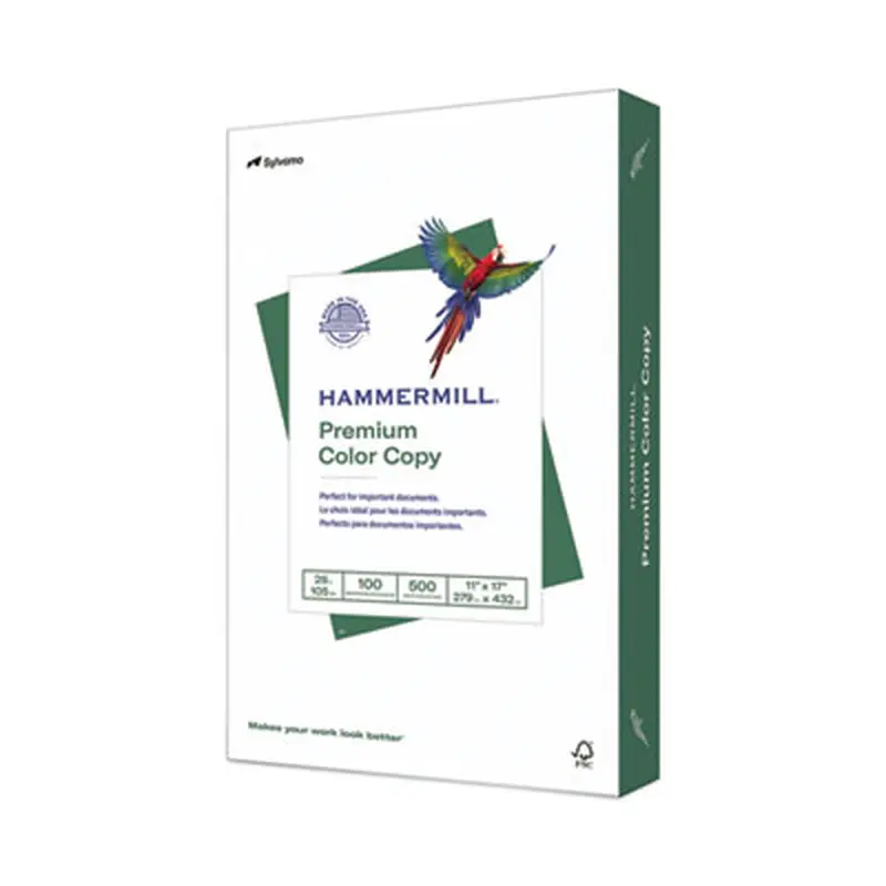 Premium Color Copy Print Paper, 100 Bright, 28 lb Bond Weight, 11 x 17, Photo White, 500/Ream - Copy Paper | Hammermill
