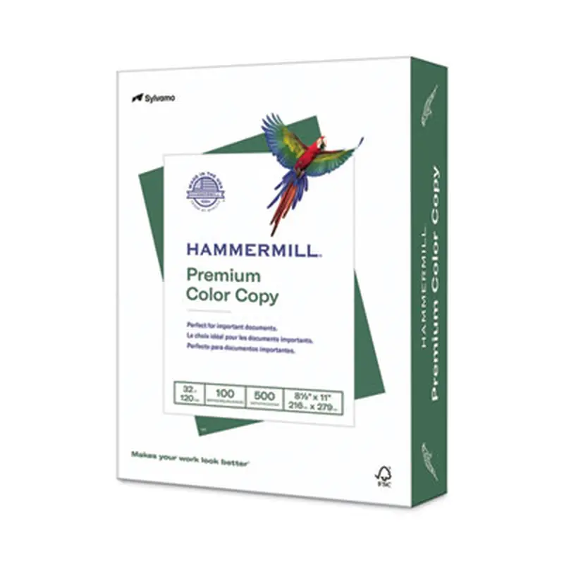 Premium Color Copy Print Paper, 100 Bright, 32 lb Bond Weight, 8.5 x 11, Photo White, 500/Ream - Copy Paper | Hammermill