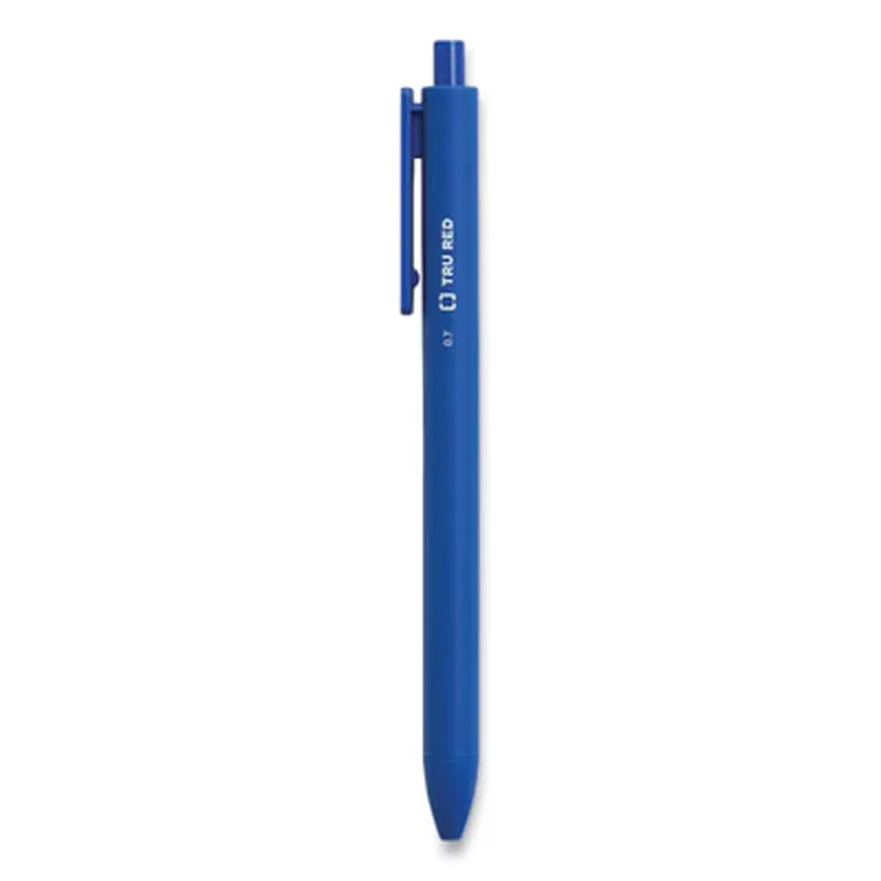 Quick Dry Gel Pen, Retractable, Medium 0.7 mm, Blue Ink, Blue Barrel, 5/Pack - Pens | TRU RED