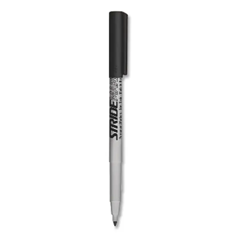 StrideMark Permanent Marker, Fine Bullet Tip, Black, 12/Box - Markers | Stride