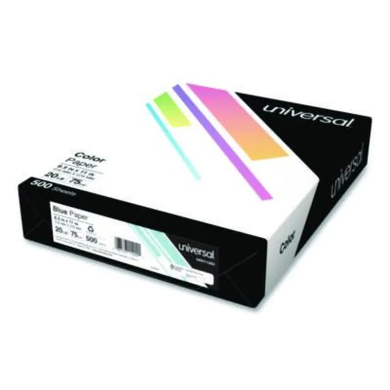 Deluxe Colored Paper, 20 lb Bond Weight, 8.5 x 11, Blue, 500/Ream - Copy Paper | Universal