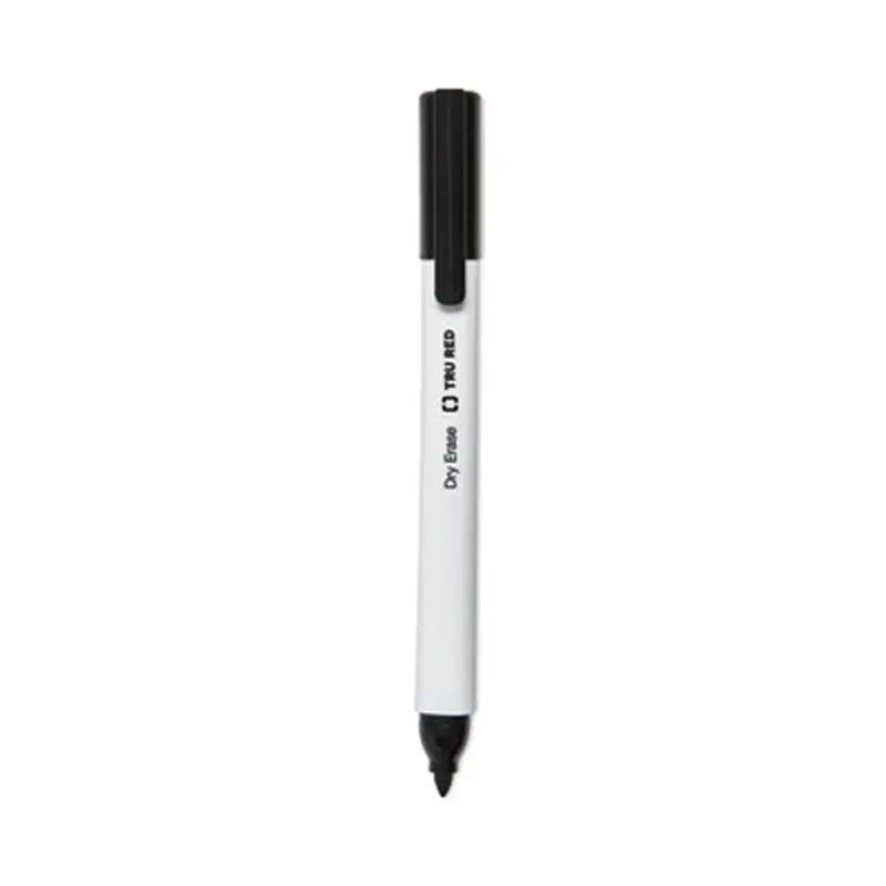 Dry Erase Marker, Tank-Style, Medium Chisel Tip, Black, 4/Pack - Board Markers | TRU RED