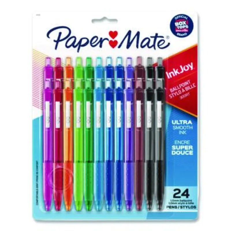 InkJoy 300 RT Ballpoint Pen, Retractable, Medium 1 mm, Assorted Ink and Barrel Colors, 24/Set - Pens | Paper Mate