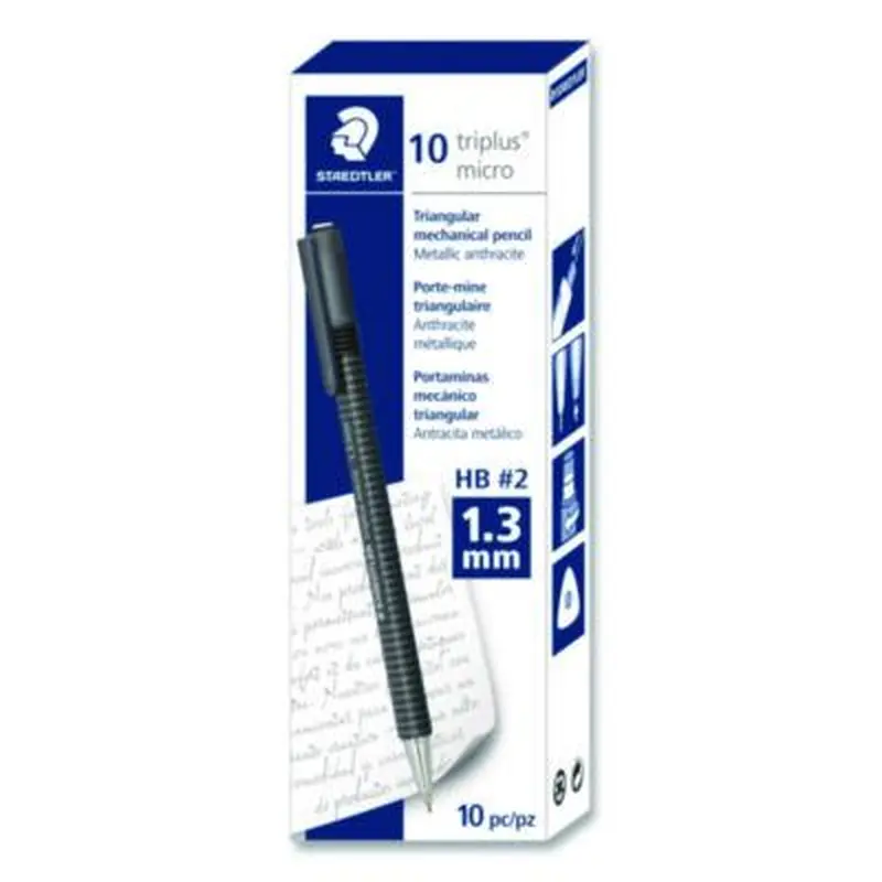 Mechanical Pencils, 1.3 mm, HB (#2), Black Lead, Light Blue Barrel, 10/Box - Pencils | Staedtler