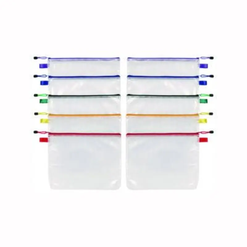 Poly Travel Pouch Set, 13.19" x 10.44", Assorted Colors, 10/Pack - Pencil Pouches & Boxes | Oxford