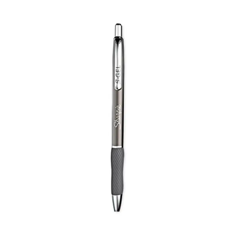 S-Gel Premium Metal Barrel Gel Pen, Retractable, Medium 0.7 mm, Black Ink, Black Barrel, 2/Pack - Pens | Sharpie S-Gel
