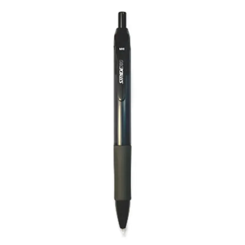 StrideRio Gel Pen, Retractable, Medium 0.7 mm, Black Ink, Translucent Black Barrel, 12/Box - Pens | Stride