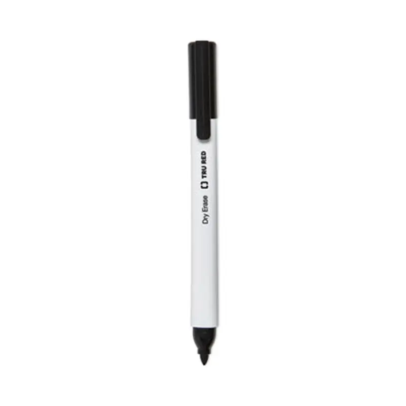 Dry Erase Marker, Pen-Style, Fine Bullet Tip, Black, 4/Pack - Board Markers | TRU RED