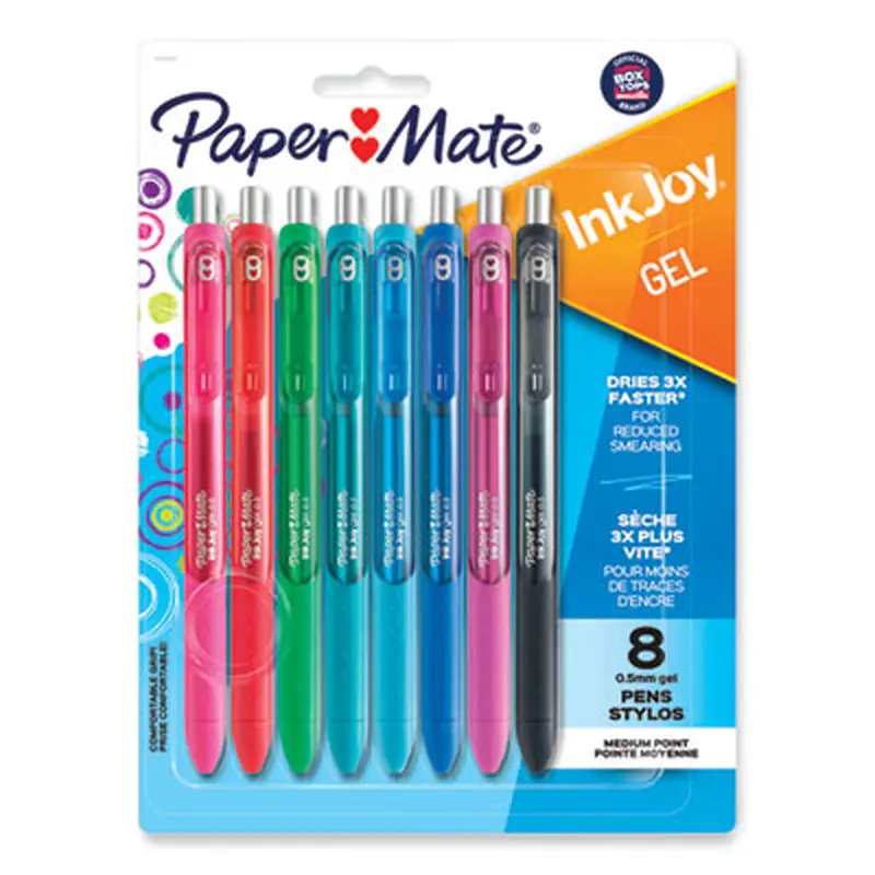 InkJoy Gel Pen, Retractable, Fine 0.5 mm, Assorted Ink and Barrel Colors, 8/Pack - Pens | Paper Mate